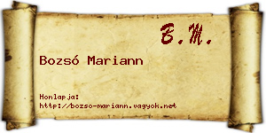 Bozsó Mariann névjegykártya