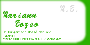 mariann bozso business card
