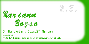 mariann bozso business card